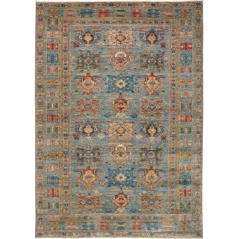 Rug Kazak Fine Pakistan 168x240 Muted Blue Grey