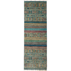 Rug Rubin Pakistan 79x237 Teal Green Aquamarine