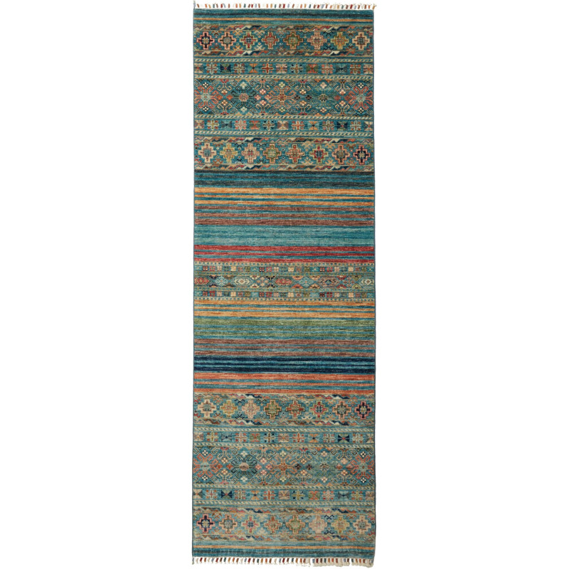 Rug Rubin Pakistan 79x237 Teal Green Aquamarine