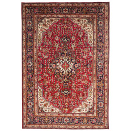 Hand Made Rug Tabriz Persia 195x288 Red Dark Bl
