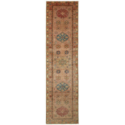 Rug Kazak Fine Pakistan 78x294 Beige Terracotta