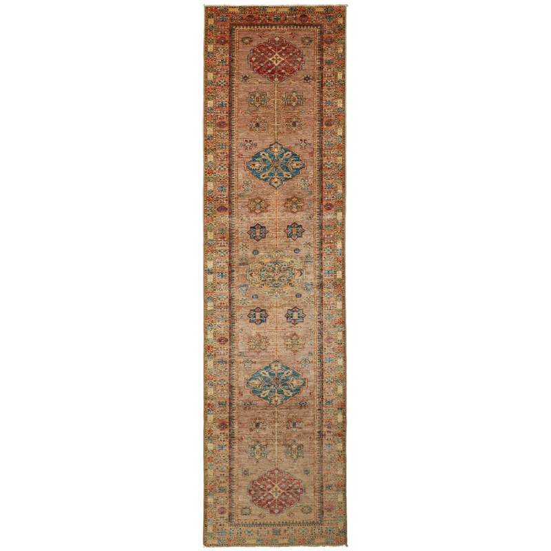 Rug Kazak Fine Pakistan 78x294 Beige Terracotta