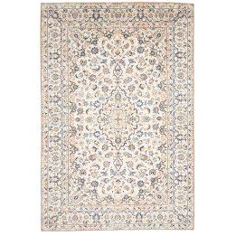 Hand Made Rug Kashan Persia 200x294 Ivory Cobal