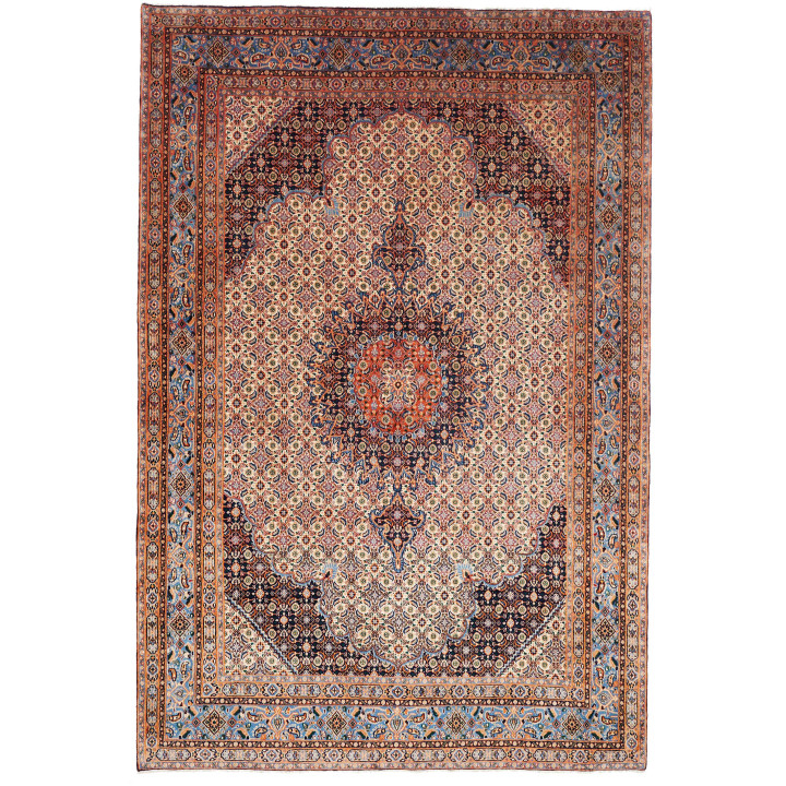 Hand Made Rug Moud Persia 207x303 Beige Dark Bl