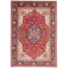 Hand Made Rug Tabriz Persia 200x287 Red Blue
