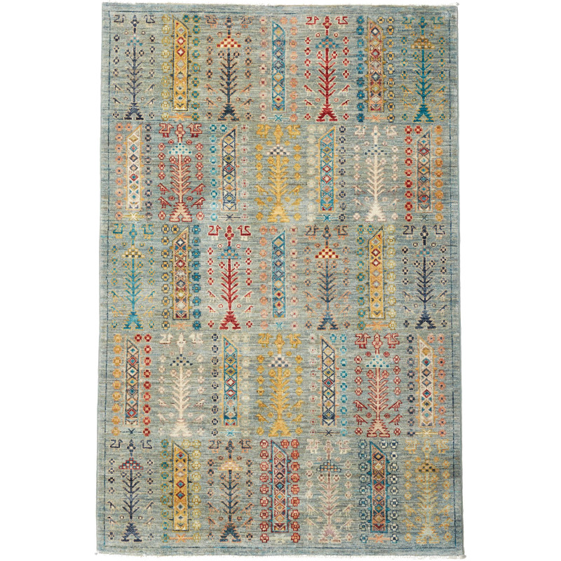 Rug Tribal Pakistan 122x185 Dusty Blue Ochre Te