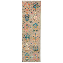 Rug Tribal Pakistan 80x278 Sand Grey Burnt Oran
