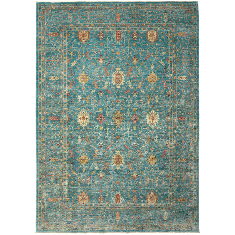 Rug Shahi Fine Pakistan 206x295 Turquoise Gold