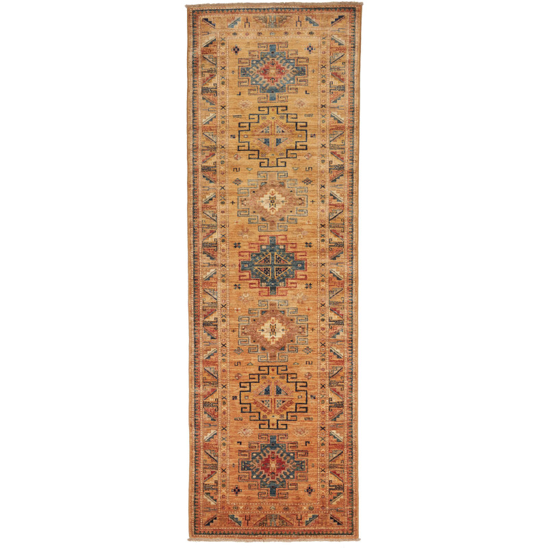 Rug Kazak Fine Pakistan 79x252 Golden Orange Co
