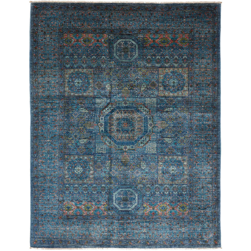 Rug Mamlouk Pakistan 150x200 Petrol Blue Azure