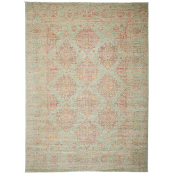 Rug Tribal Pakistan 238x310 Aqua Brown Pink Yel