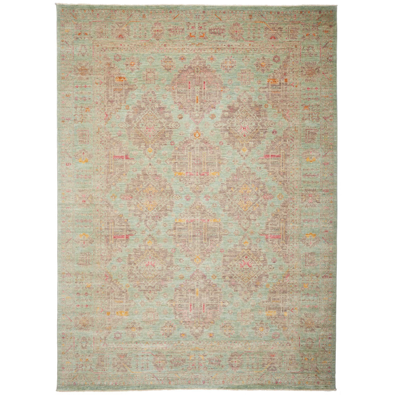 Rug Tribal Pakistan 238x310 Aqua Brown Pink Yel