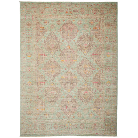 Rug Tribal Pakistan 238x310 Aqua Brown Pink Yel