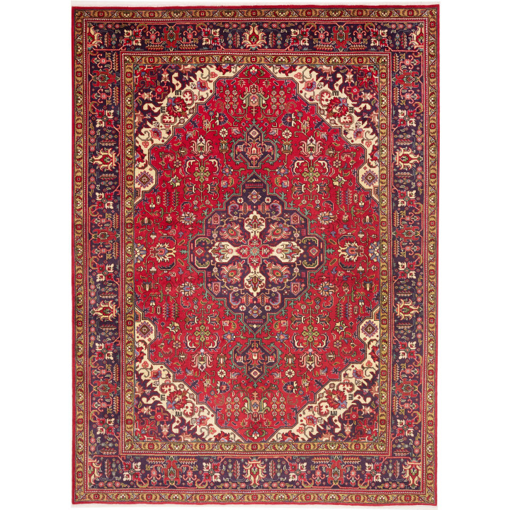 Hand Made Rug Tabriz Persia 248x342 Red Dark Bl