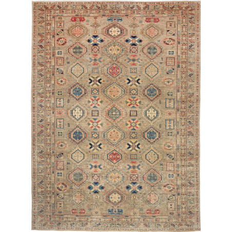 Rug Kazak Fine Pakistan 273x374 Beige Blue Red