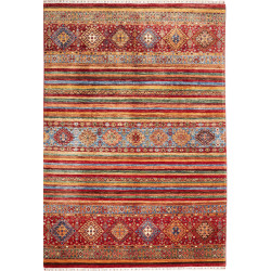 Rug Samarkand Pakistan 206x297 Red Blue Gold Gr