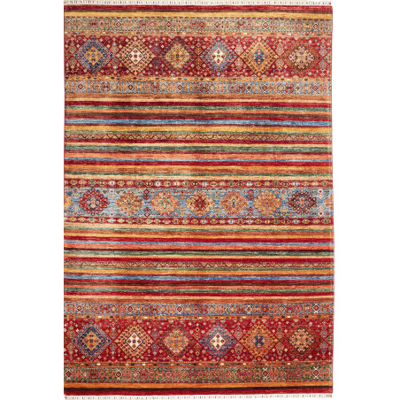 Rug Samarkand Pakistan 206x297 Red Blue Gold Gr