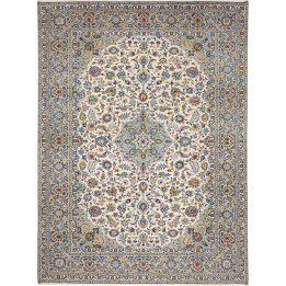 Hand Made Rug Kashan Persia 272x367 Ivory Light