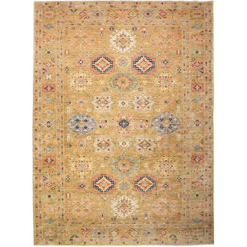 Rug Kazak Fine Pakistan 279x374 Ocher Gold Rust