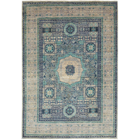 Rug Mamlouk Pakistan 153x215 Blue Beige Grey Te