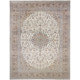 Hand Made Rug Kashan Persia 290x385 Ivory Taupe