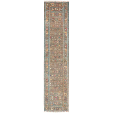 Rug Rubin Pakistan 76x346 Taupe Brown Greenish