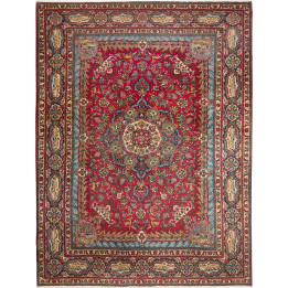 Hand Made Rug Tabriz Persia 302x398 Crimson Red