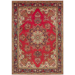 Hand Made Rug Tabriz Persia 240x348 Red Dark Bl