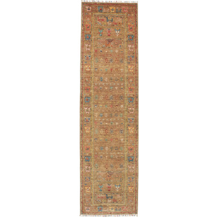 Rug Rubin Pakistan 81x297 Earthy Brown Blue Red