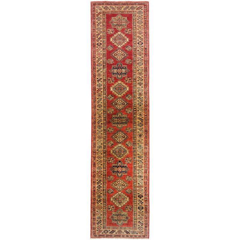 Rug Kazak Fine Pakistan 73x317 Red Beige Blue B