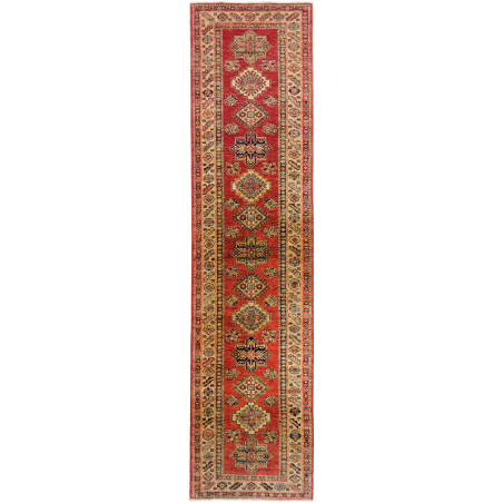 Rug Kazak Fine Pakistan 73x317 Red Beige Blue B