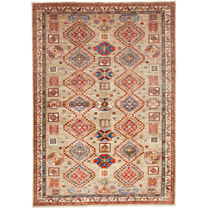 Rug Kazak Fine Pakistan 178x262 Beige Taupe Ter
