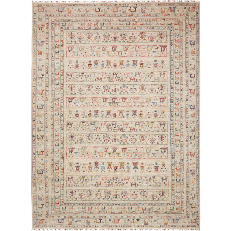 Rug Rubin Pakistan 253x344 Light Beige Red Blue
