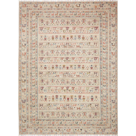 Rug Rubin Pakistan 253x344 Light Beige Red Blue