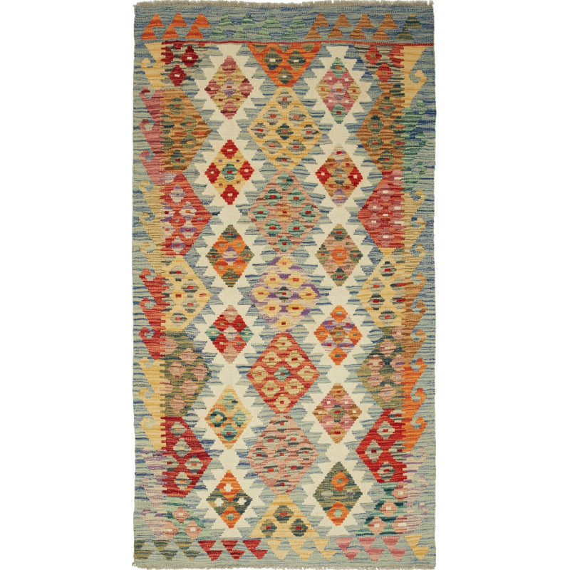 Kilim 102x189 Cm Kilim, Afghanistan, Hand-carded Wool On