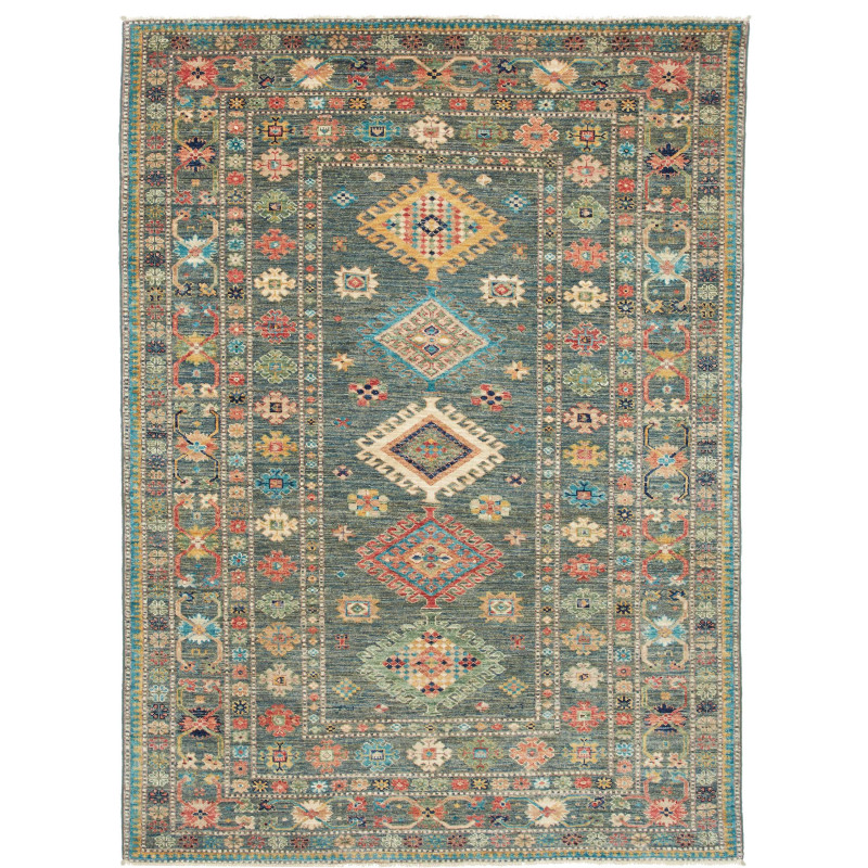 Rug Kazak Fine Pakistan 148x202 Petrol Blue Cor