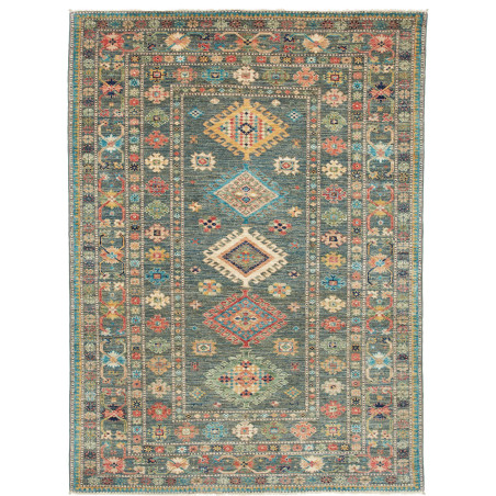 Rug Kazak Fine Pakistan 148x202 Petrol Blue Cor