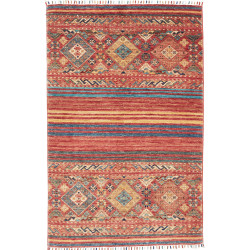 Rug Rubin Pakistan 96x148 Brick Red Petrol Blue