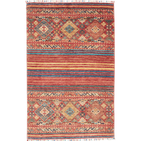 Rug Rubin Pakistan 96x148 Brick Red Petrol Blue
