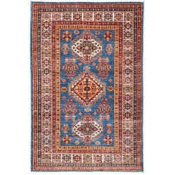 Rug Kazak Fine Pakistan 99x152 Blue Red Yellow