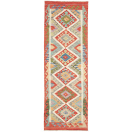 Hand Made Rug Kilim Afghanistan 81x243 Red Beig