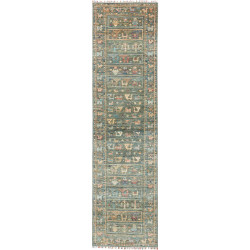 Rug Rubin Pakistan 78x297 Muted Green Teal Beig