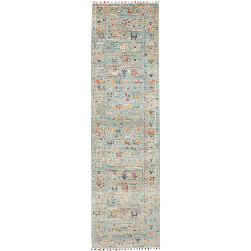 Rug Rubin Pakistan 80x294 Soft Blue Terracotta