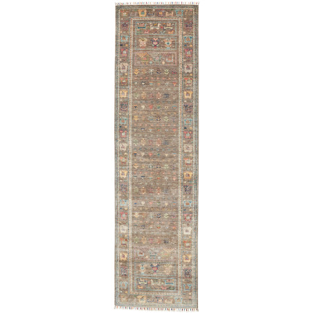 Rug Rubin Pakistan 82x294 Earthy Brownish Gray