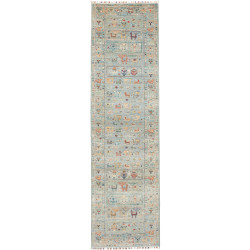 Rug Rubin Pakistan 80x295 Dusty Blue Multicolor