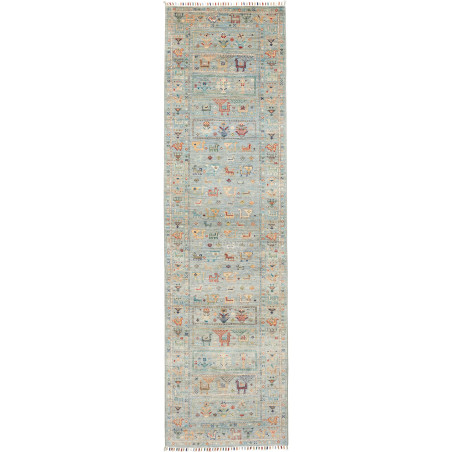 Rug Rubin Pakistan 80x295 Dusty Blue Multicolor