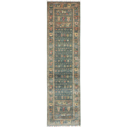 Rug Rubin Pakistan 80x300 Teal Beige Rust Yello