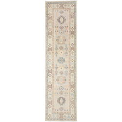 Rug Kazak Afghanistan 77x297 Grey Blue Cream Te