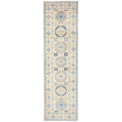 Rug Kazak Afghanistan 83x289 Ivory Cream Sky Bl