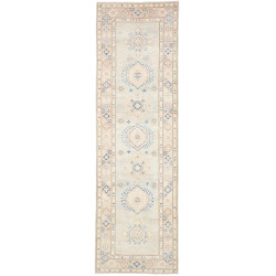 Rug Kazak Afghanistan 86x281 Celadon Blue Beige